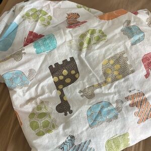 Set of 2 Pottery Barn Kids safari animal crib fitted sheets